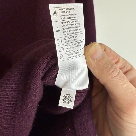 Vince Mock Turtleneck Wool & Cashmere Purple Sweater Women’s Size Small - Picture 8 of 13